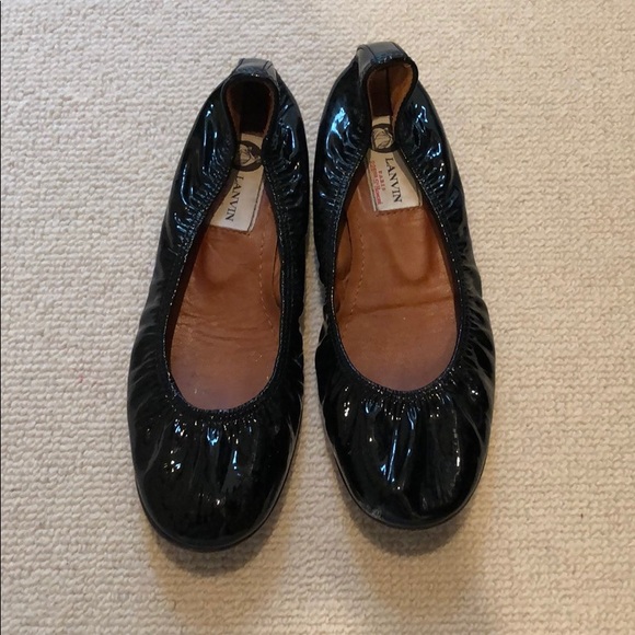 Lanvin Shoes - Lanvin Patent Leather Black Flats